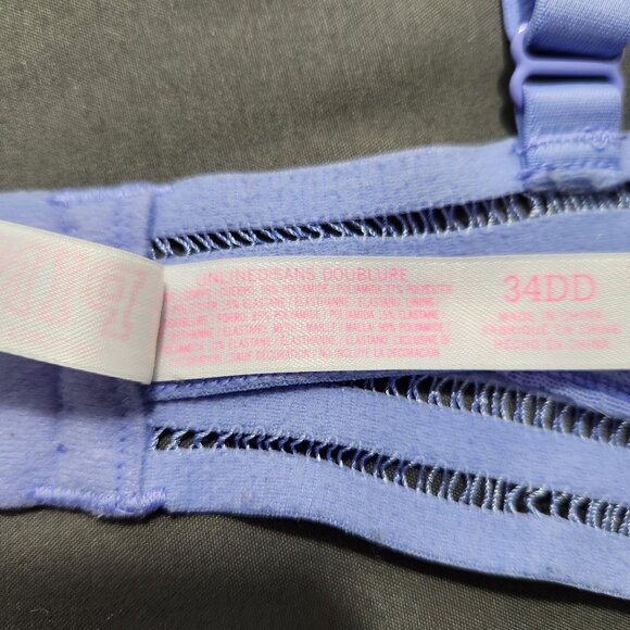 PINK Victoria's Secret Bra 34DD Underwire Lace Adjustable Straps Lavender Purple - Picture 9 of 12